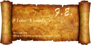 Flohr Elemér névjegykártya