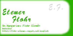 elemer flohr business card